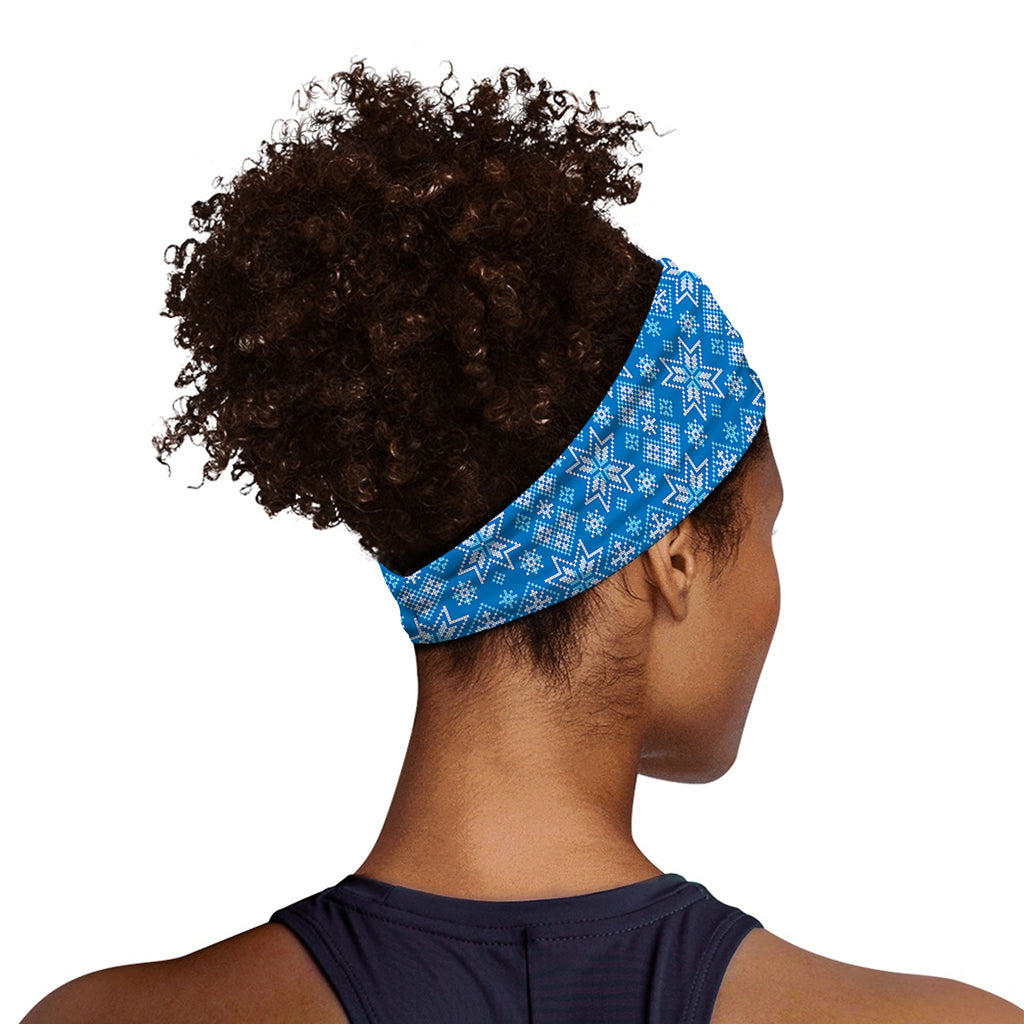 Christmas Nordic Knitted Pattern Print Sports Headband
