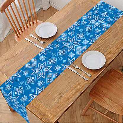 Christmas Nordic Knitted Pattern Print Table Runner