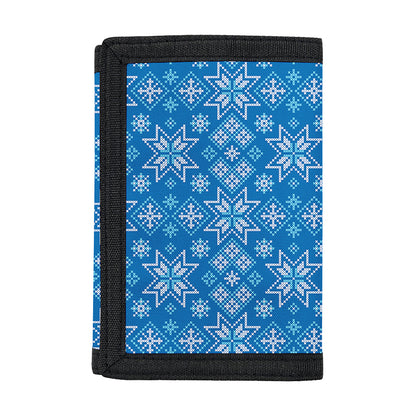 Christmas Nordic Knitted Pattern Print Trifold Wallet
