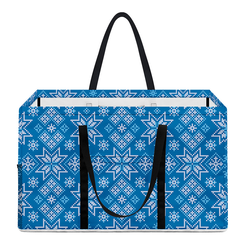 Christmas Nordic Knitted Pattern Print Utility Tote Bag