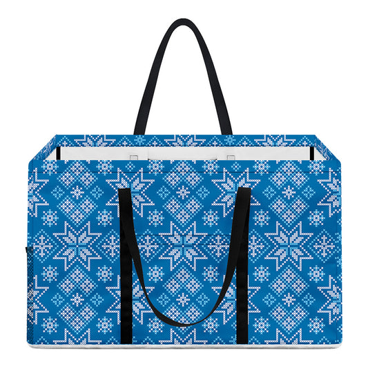 Christmas Nordic Knitted Pattern Print Utility Tote Bag