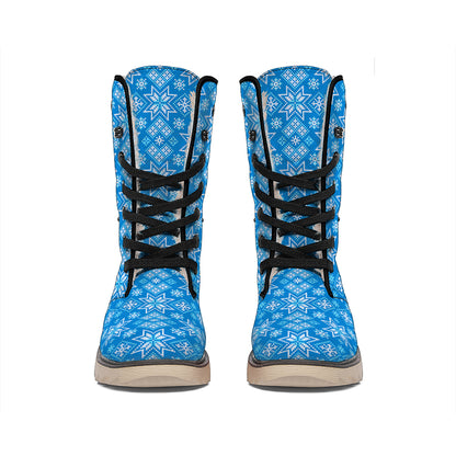 Christmas Nordic Knitted Pattern Print Winter Boots