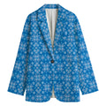 Christmas Nordic Knitted Pattern Print Women's Blazer