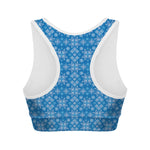 Christmas Nordic Knitted Pattern Print Women's Sports Bra