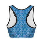 Christmas Nordic Knitted Pattern Print Women's Sports Bra