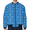 Christmas Nordic Knitted Pattern Print Zip Sleeve Bomber Jacket