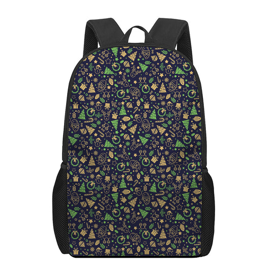 Christmas Party Elements Pattern Print 17 Inch Backpack