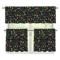 Christmas Party Elements Pattern Print 3 Piece Kitchen Curtains