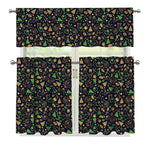 Christmas Party Elements Pattern Print 3 Piece Kitchen Curtains