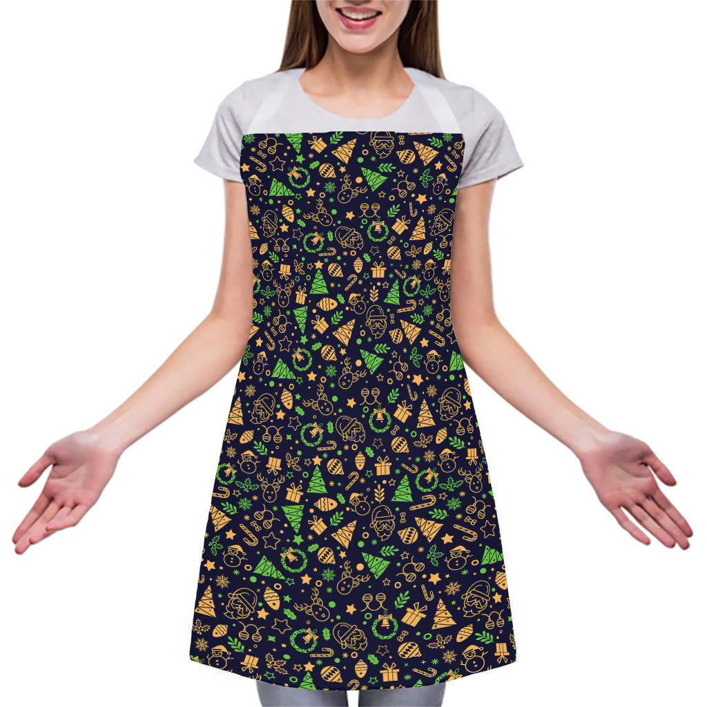 Christmas Party Elements Pattern Print Adjustable Apron