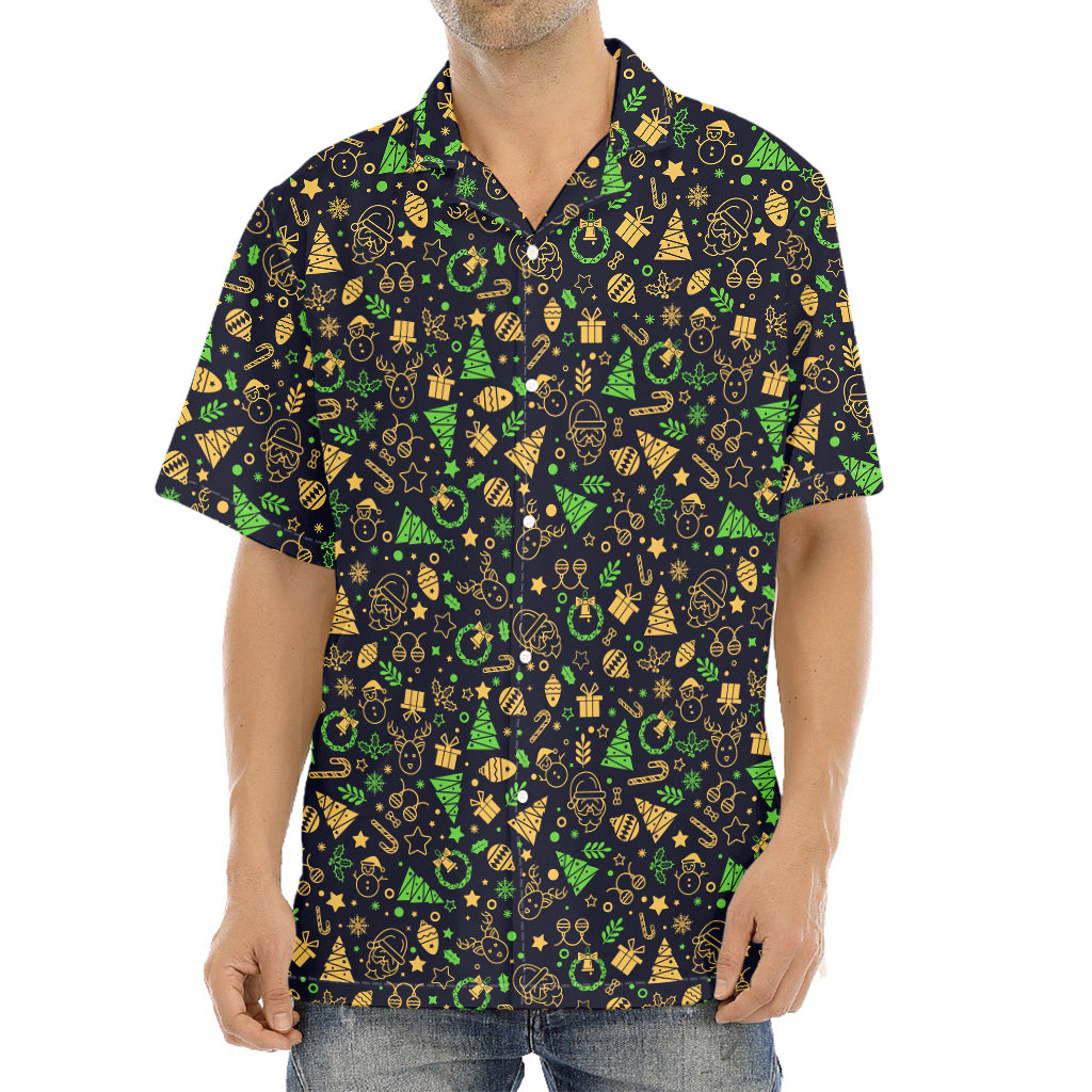 Christmas Party Elements Pattern Print Aloha Shirt