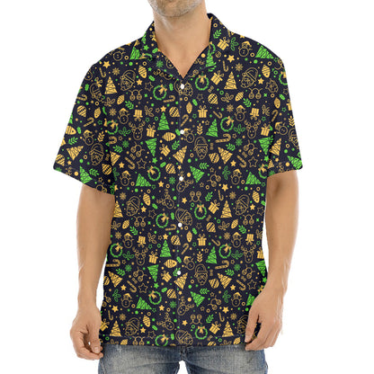 Christmas Party Elements Pattern Print Aloha Shirt