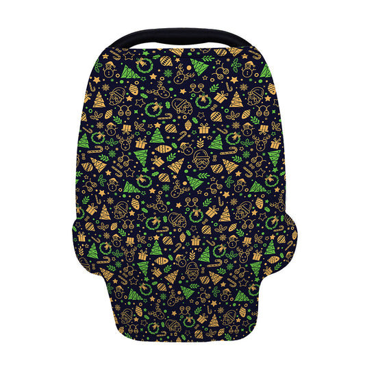Christmas Party Elements Pattern Print Baby Seat Cover