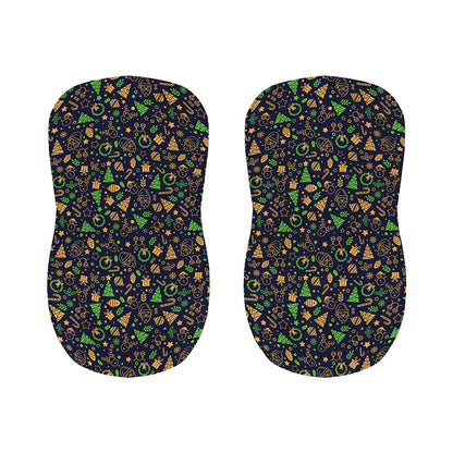 Christmas Party Elements Pattern Print Bar Stool Covers