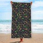 Christmas Party Elements Pattern Print Beach Towel