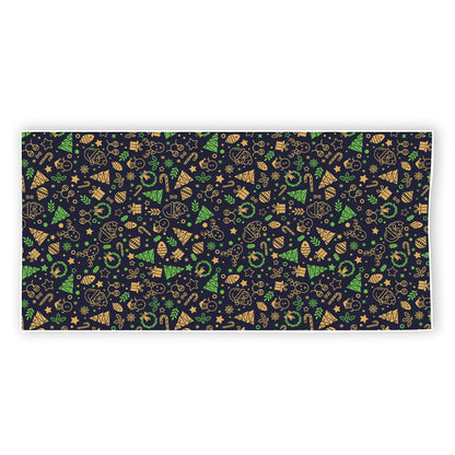 Christmas Party Elements Pattern Print Beach Towel