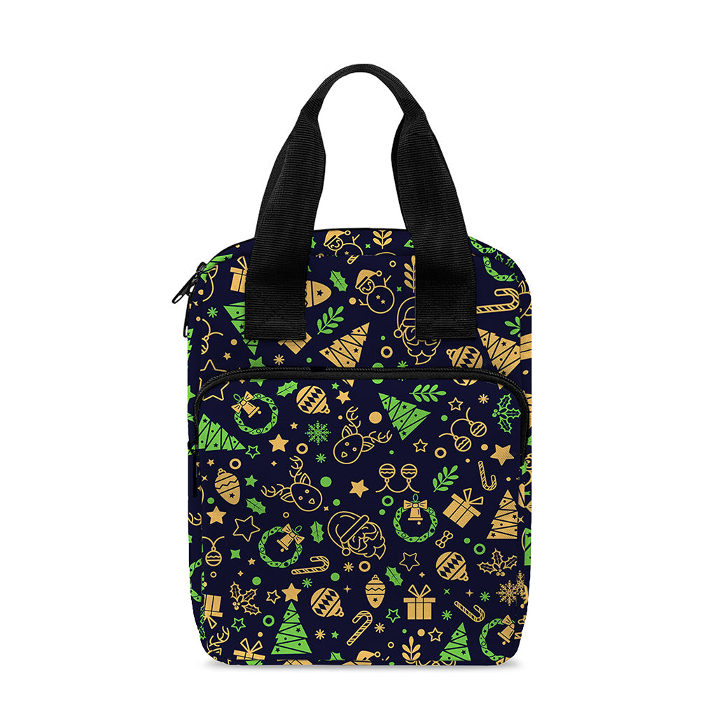 Christmas Party Elements Pattern Print Bible Tote Bag