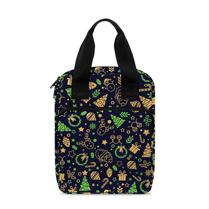 Christmas Party Elements Pattern Print Bible Tote Bag
