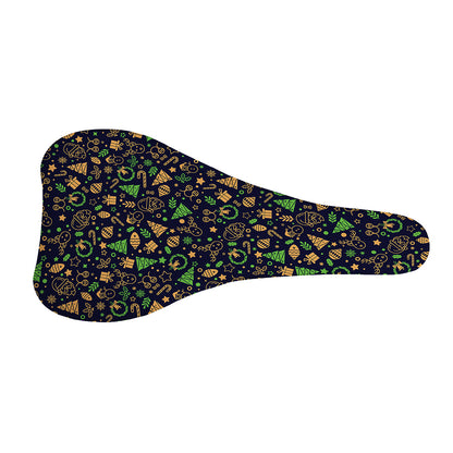 Christmas Party Elements Pattern Print Bicycle Seat Cover