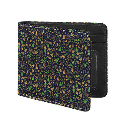 Christmas Party Elements Pattern Print Bifold Wallet