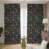 Christmas Party Elements Pattern Print Blackout Pencil Pleat Curtains