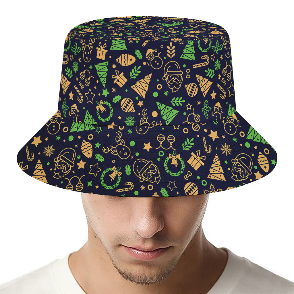 Christmas Party Elements Pattern Print Bucket Hat