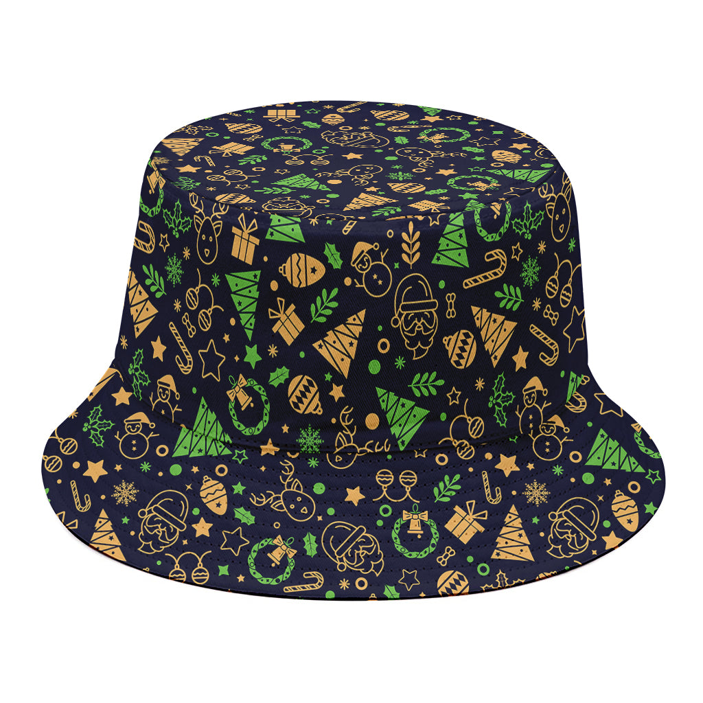 Christmas Party Elements Pattern Print Bucket Hat