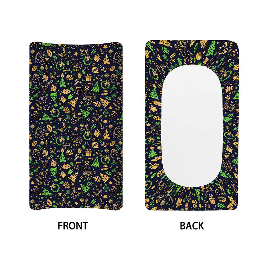 Christmas Party Elements Pattern Print Changing Pad Cover