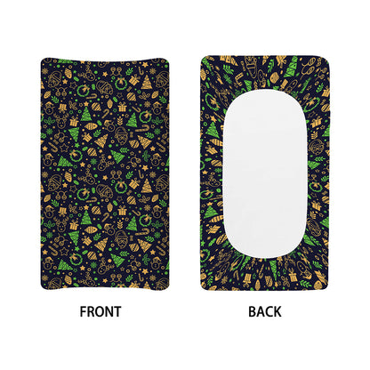 Christmas Party Elements Pattern Print Changing Pad Cover