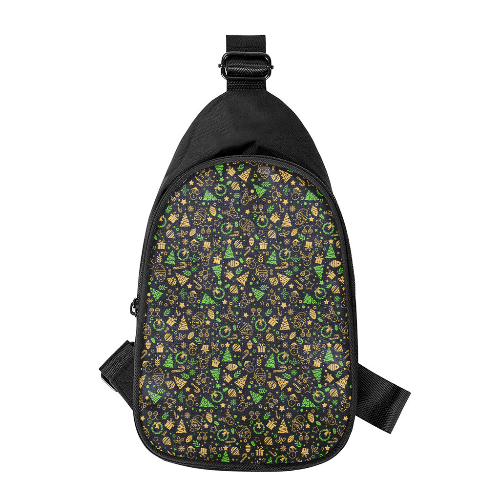 Christmas Party Elements Pattern Print Chest Bag
