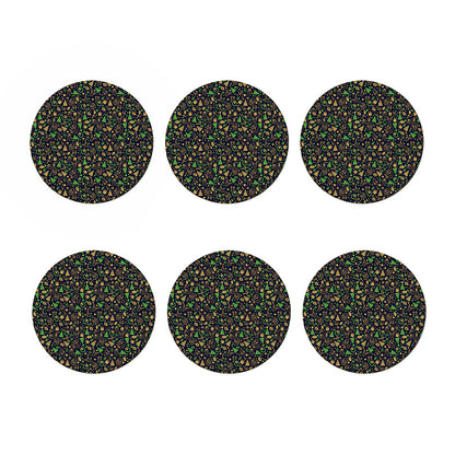 Christmas Party Elements Pattern Print Coaster Set