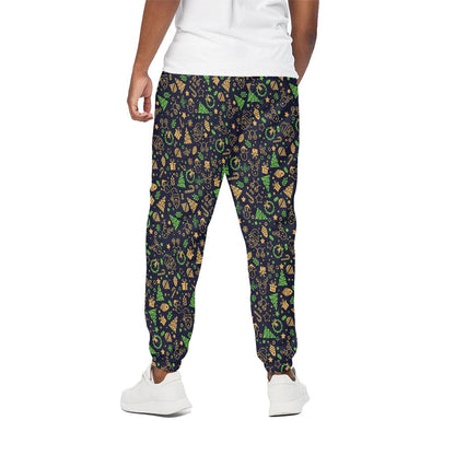 Christmas Party Elements Pattern Print Cotton Pants