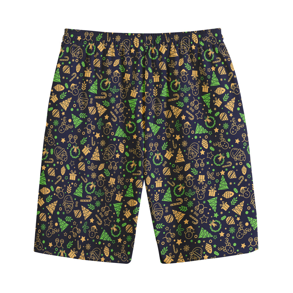 Christmas Party Elements Pattern Print Cotton Shorts