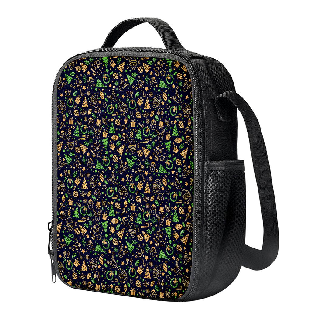 Christmas Party Elements Pattern Print Crossbody Lunch Bag