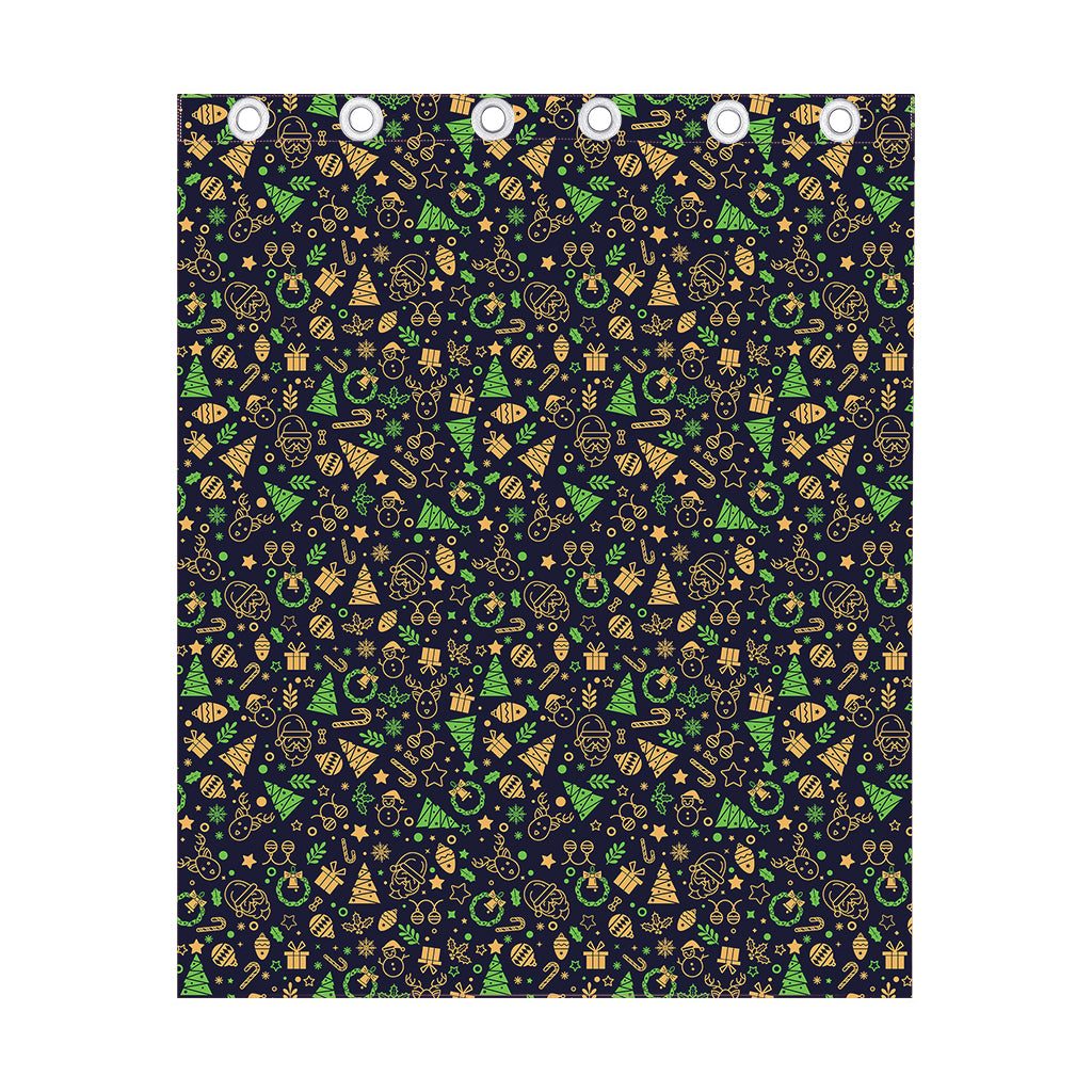 Christmas Party Elements Pattern Print Curtain