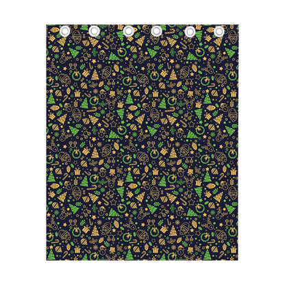 Christmas Party Elements Pattern Print Curtain
