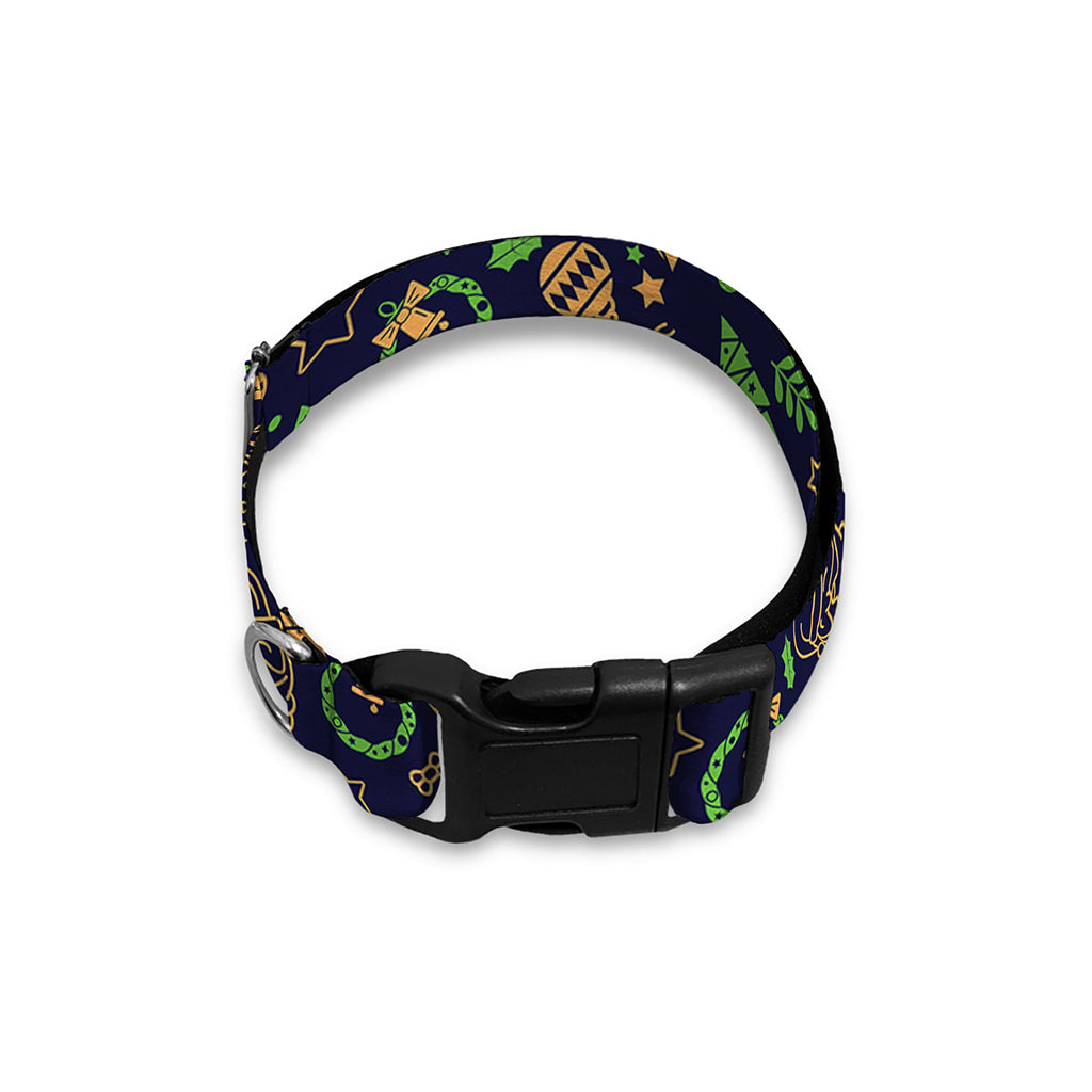 Christmas Party Elements Pattern Print Dog Collar