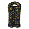 Christmas Party Elements Pattern Print Double Neoprene Wine Tote