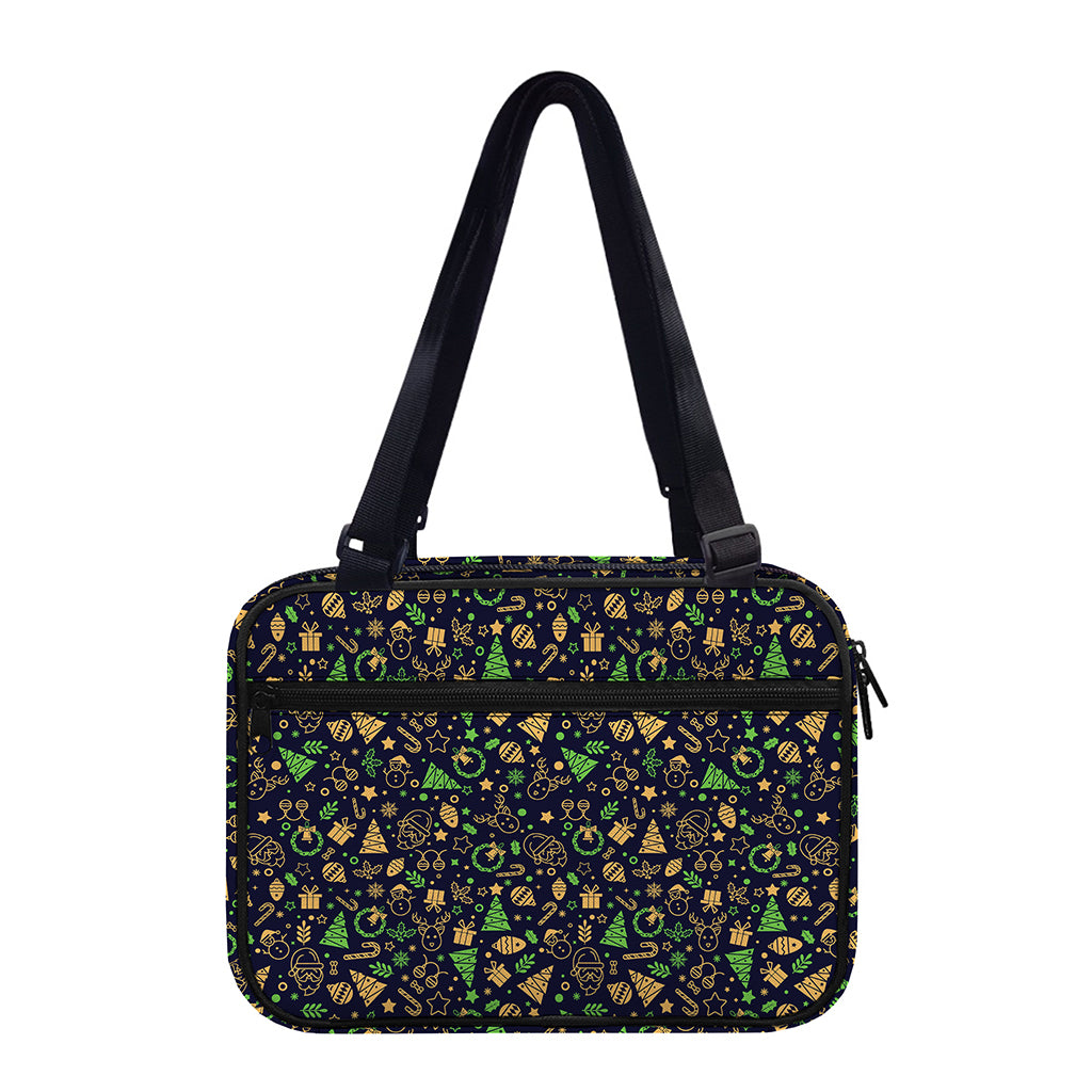 Christmas Party Elements Pattern Print Double Strap Bible Bag