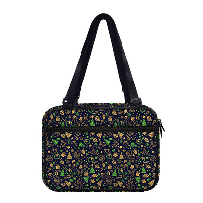 Christmas Party Elements Pattern Print Double Strap Bible Bag