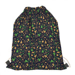Christmas Party Elements Pattern Print Drawstring Bag