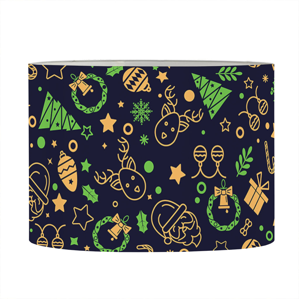 Christmas Party Elements Pattern Print Drum Lamp Shade