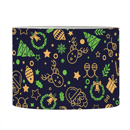 Christmas Party Elements Pattern Print Drum Lamp Shade