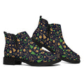 Christmas Party Elements Pattern Print Flat Ankle Boots