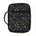 Christmas Party Elements Pattern Print Front Pocket Bible Bag