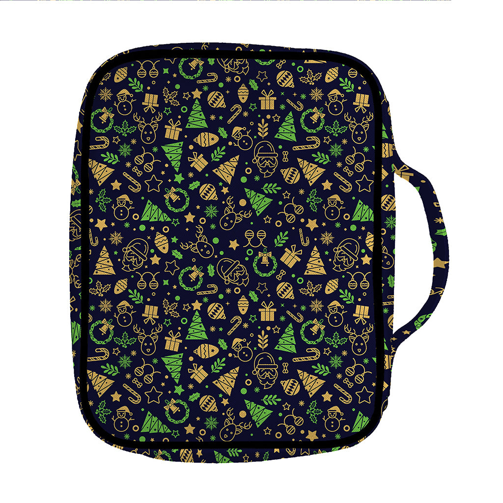 Christmas Party Elements Pattern Print Front Pocket Bible Bag