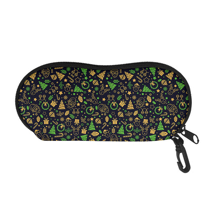Christmas Party Elements Pattern Print Glasses Case