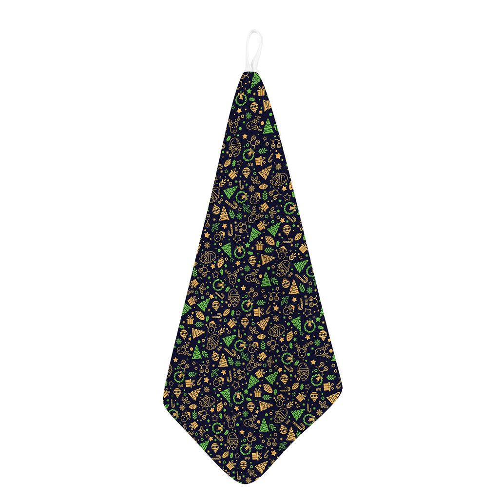 Christmas Party Elements Pattern Print Hand Towel