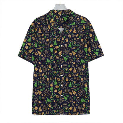 Christmas Party Elements Pattern Print Hawaiian Shirt