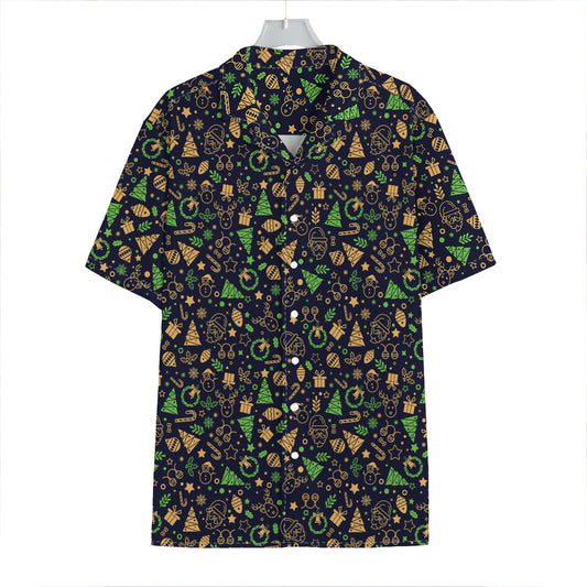 Christmas Party Elements Pattern Print Hawaiian Shirt